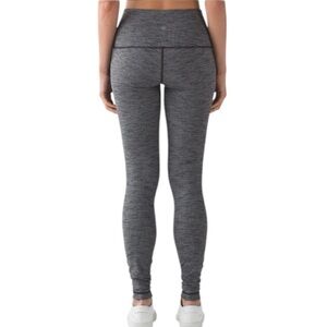 Lululemon 4 Wunder Under Pant (Hi-Rise) Luon Variegated Knit Heathered Black